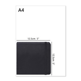 5" x 5" Square Handy Pocket Hardcover PU Leather Sketchbook,80 Sheets 110 GSM Premium Black Paper, Acid Free Art Black Sketch Book Artistic Drawing Painting Writing for Beginners Artists.Black Paper