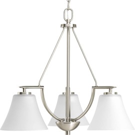 Progress Lighting P4621-09 Bravo Collection 3-Light Chandelier, Brushed Nickel