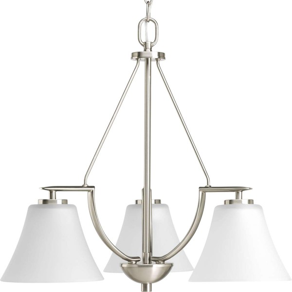 Progress Lighting P4621-09 Bravo Collection 3-Light Chandelier, Brushed Nickel