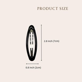 20 Pieces Hair Clips for Thick Hair 2.8 Inch Oval Shape Black XL Hair Clips for Women Metal Snap Non-Slip Hair Grips Hair Accessories (Black Oval)