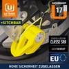 URBAN UR210Y Motorradschloss Bremsscheibenschloss, CLASSE SRA-Zugelassen, Gelb Doppelverriegelung Schließbolzen Ø10