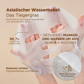 Moisturising cloth masks face, repairs, soothes and regenerates, rich in CICA serum, Centella Asiatica. Masks set of 5 face masks Ardaraz