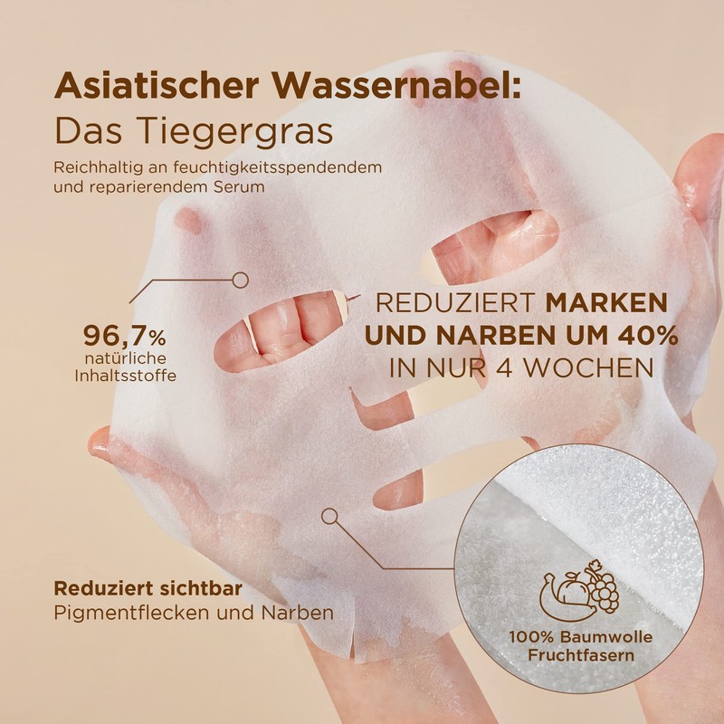 Moisturising cloth masks face, repairs, soothes and regenerates, rich in