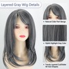 18 Inch Gray Wigs for Women 2x3.5 Realistic Scalp Highlight