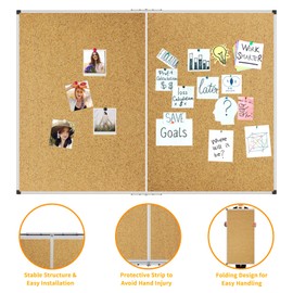 XBoard Large Cork Bulletin Board 60 x 48 Inch, 5' x 4' Big Push Pin Corkboard with Aluminum Frame | Cork Message Notice Board for School, Home & Office Wall Display and Organization