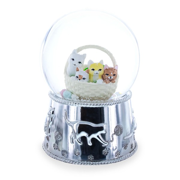 Kittens in a Basket Water Snow Globe