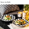 Euisail Checkered Salad Plates Set of 6-8 Inch Ceramic Plates,