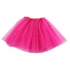 Tomedeks Sparkle Tutu Skirt,3 Layered Tulle Sequin Star Skirts,Pink Tutu