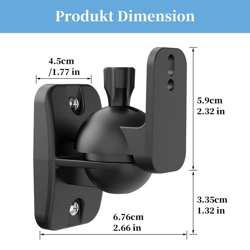 Cozycase Speaker Wall Mount with Fittings - 2 Pieces Swivelling