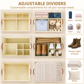 Adjustable Dividers Closet Organizers Bins, Versatile Storage Box - 2 Pack
