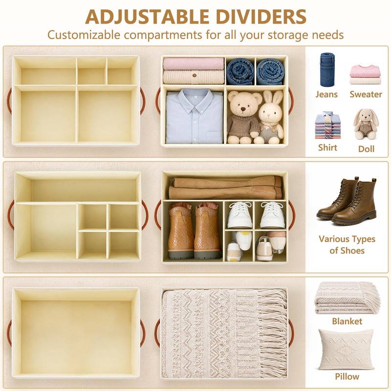 Adjustable Dividers Closet Organizers Bins, Versatile Storage Box - 2