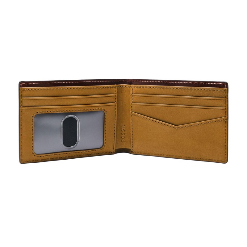 FOSSIL Benedict Front Wallet Bifold Claret Red
