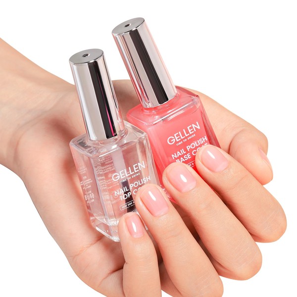 GELLEN Clear Top Base Coat Nail Polish, Calcium Formula No
