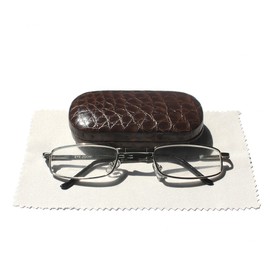 Metal Folding Reading Glasses with Case Slim Stylish Compact Folding Reading Glasses in Hard Case