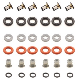 Haneex 6Set FUEL INJECTOR REPAIR KIT,O-ring,micro filters,Spacer and Pintle Caps kit 16450-RAA-A01 Fuel Injectors For Honda Accord CR-V Element 2005-2011 2.4L