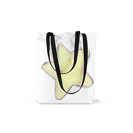 Le Jardin du Lin Printed Shopping Bag with Two Black Long Handles, Foldable Fabric Bag with Two Long Handles, Size: 48 x 55 cm