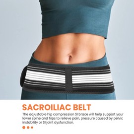 Peakloong SI Joint Hip Belt Pelvic Support Belt Joint Support Belt Lower Back Support Brace Sacroiliac Belt Stabilize SI Brace