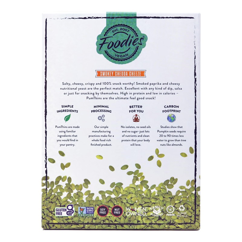 Foodies PumThins Smokey Chedda Crackers, Gluten Free, Made with Organic