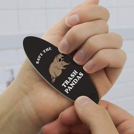 Save the Trash Pandas Raccoons Funny Humor Double-Sided Oval Nail File Emery Board Set 4 Pack
