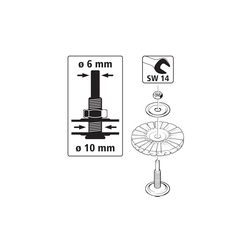 wolfcraft Mandrel for 10 mm bore I 2116000 I for