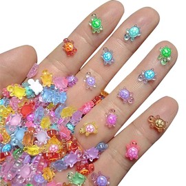 200Pcs Luminous Mini Resin Turtles Desk Micro Small Animals with 2 Size