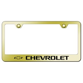 Au-TOMOTIVE GOLD Laser Etched Logo Stainless Steel License Plate Frame for Chevy (Gold)