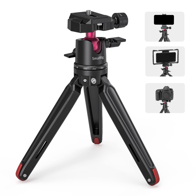 SMALLRIG Mini Tripod Tabletop Tripod with 360° Ball Head and