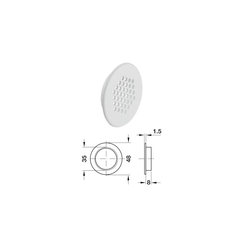 cyclingcolors 5x Ventilation Grille Exhaust Grille Outer Grille Round Total