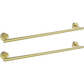 Newfun 24 Inch Brushed Gold Bath Towel Bar,2Pcs Towel Racks for Bathroom Rod Classic SUS304 Stainless Steel Bathroom Towel Holder Wall Mounted
