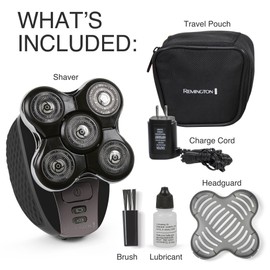 Remington XR7000 Balder Pro Rotary Shaver Rechargeable Waterproof Electric Razor for Men Cordless Lithium Power 5 Dual Track Flexing Heads and Pop-Up Trimmer Black