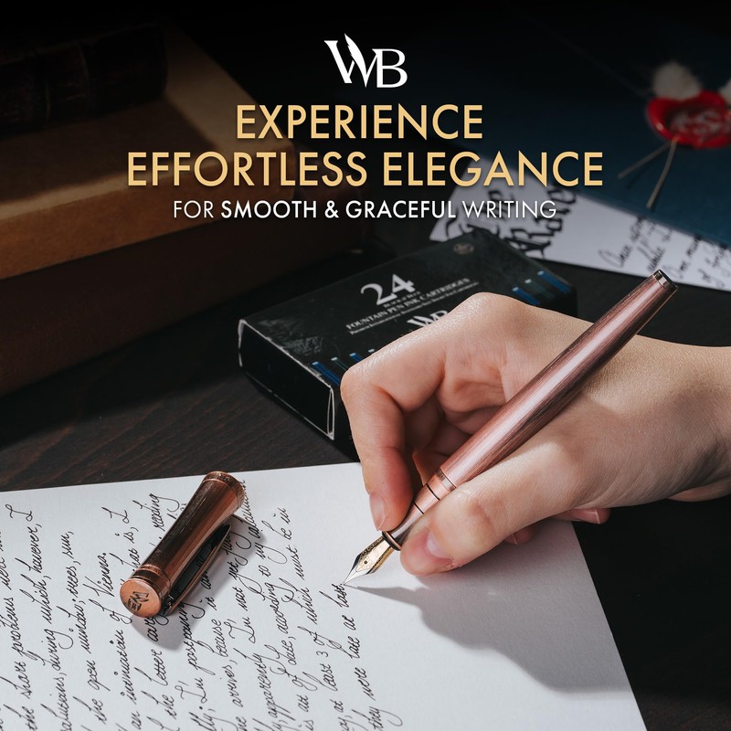 Wordsworth & Black Luxury Fountain Pen - Stunning Brushed Copper