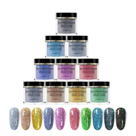 핑쇼127 Nail Art Glitter 10 Color Powder Shining Dipping