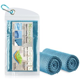 NACHLYNN Cooling Towel Set of 2, 100 x 30 cm Microfibre Cooling Towel for Fitness, Sports, Travel, Yoga - Ice Cold Cooling