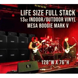 Mesa LIFE SIZE! Mesa Boogie Mark V Full Stacks Guitar Wall Vinyl Backdrop/Banne - No Pole Pockets