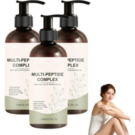 Aceite corporal multipéptido,aceite anticelulítico,rápida absorción. (3PCS) Aceite corporal hidratante antiedad, ligero no graso, deja piel suave, reduce líneas expresión, reafirma piel tensa flácida.