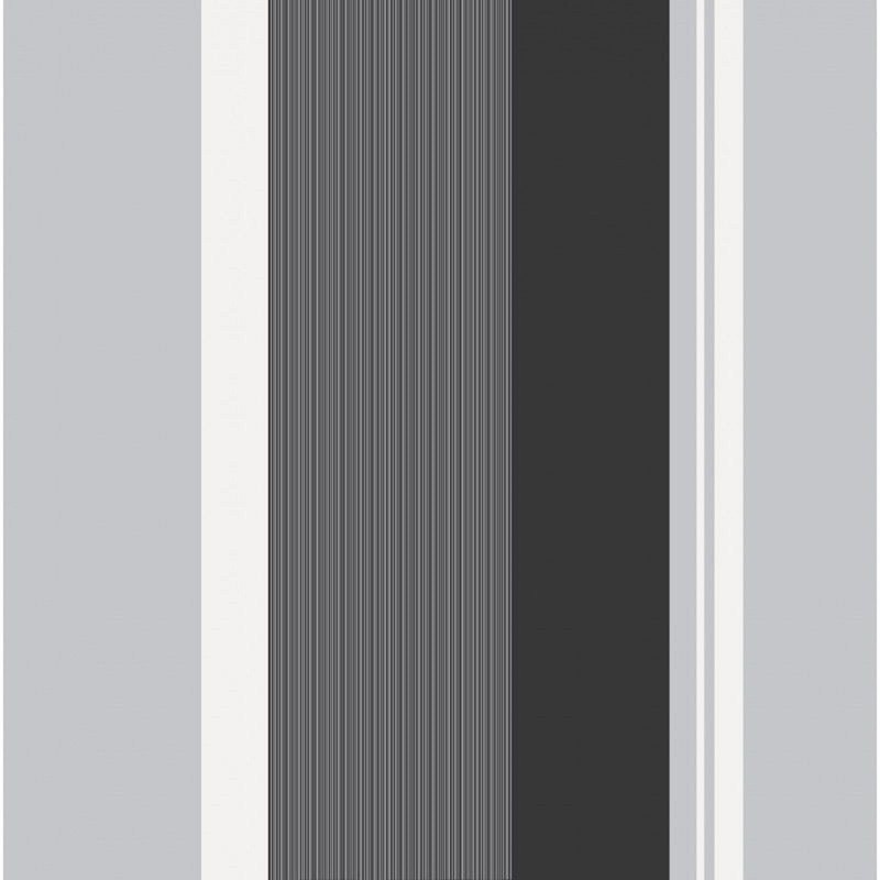 Stripe Wallpaper Bold Charcoal Grey Black White Silver Luxury Modern