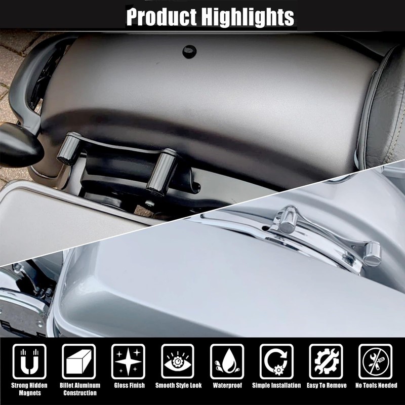 Motorcycle Sissy Bar Luggage Racks Docking Hardware Point Cover Kit