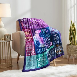 Soccer Blanket Gifts for Girls Ultra Soft Flannel Soccer Throw Blanket for Soccer Lover Player Team Soccer Gifts Stuff 50"x40"