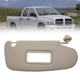 Dasbecan Gray Right Passenger Side Car Sun Visor W/Mirror Compatible with Dodge Ram 1500 2500 3500 2002 2003 2004 2005 2006 2007 2008 2009 Replaces# 1CT18TL2AA