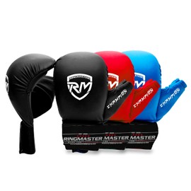 RingMaster Sports Karate Gloves Mitts Martial Arts Punch Training Sparring (Black, Small)