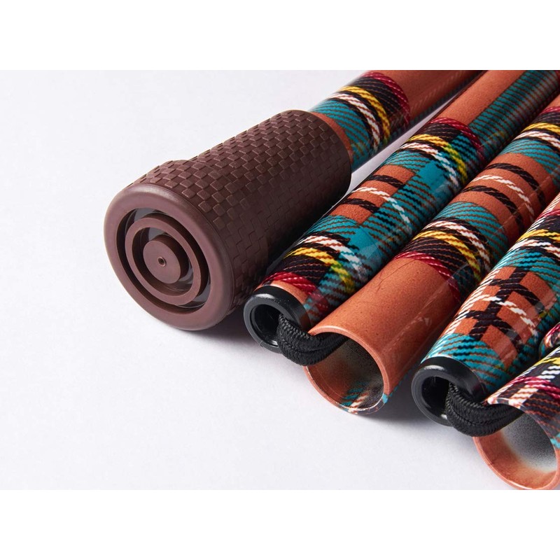 Merry Sticks（メリースティックス） ／ ブライトライフ／ 折りたたみステッキ ／ 杖 ／ タータンチェック（オレンジ）