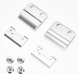 Professional Clipper Replacement Wedge Blades Compatible with Wahl Precision 2-Hole, Stainless Steel Fixed Blades & Ceramic Moving Blades, pack of 2