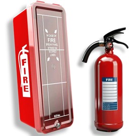 ISOP PVC Fire Extinguisher Cabinet Small for up to 5 lb - Fire Extinguisher Box - Outdoor or Indoor Emergency Extinguishers Storage Wall Mounted - Home Extinguishers Mounting Made of Plastic - PVC