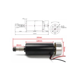 RATTMMOTOR CNC DC Spindle Motor ER16 500W Air-Cooled Spindle Motor 52mm 48VDC 12000RPM 0.6N.m + ER16 Chuck 8mm Collet for CNC Engraving Router Milling Machine