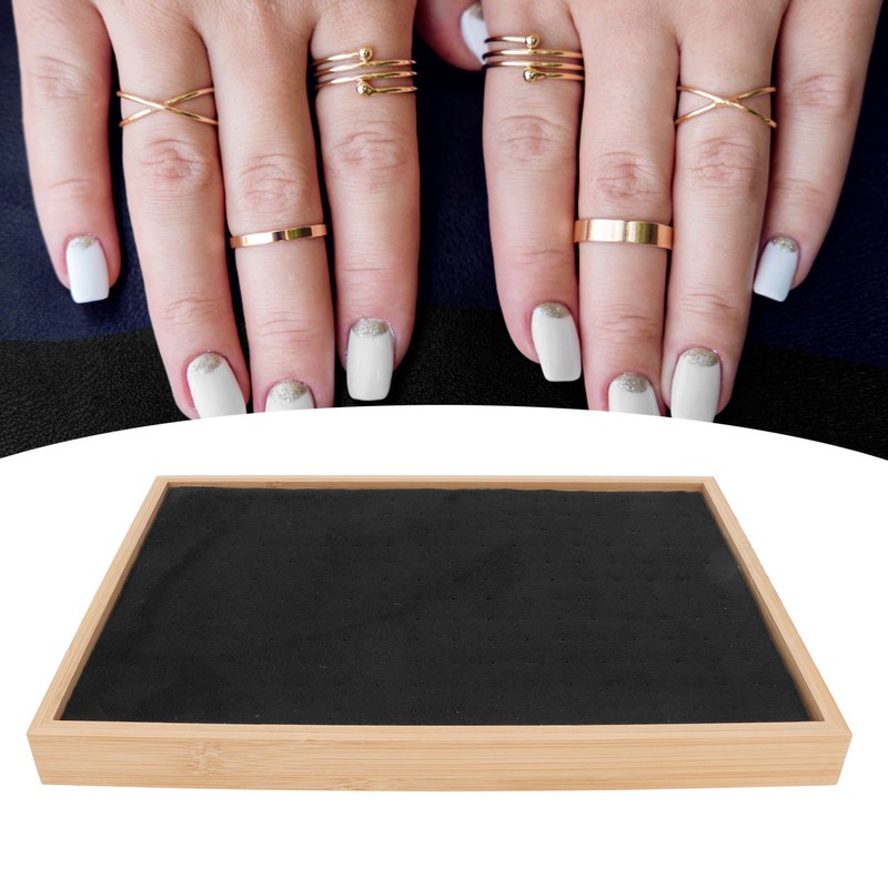 Ear Stud Tray Flannel Wood 216 Holes Lightweight Elegant Luxury