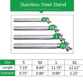 Bird Perch Stainless Steel Stand Parrot Rod Grinding Claws Trimming Beak Nails Grinding Stick Exercise Platform for Parakeet Cockatiel Conure African Grey Macaw Finch Bird Cage Accessories (S)