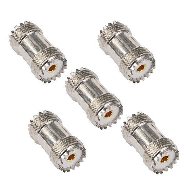 BOOBRIE 5PCS UHF Female to Female SO239 Barrel Coax Connector