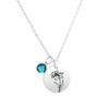 Eilygen Birth Month Flower Necklace Stainless Steel Disc Pendant Necklace