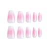 Aosedolr 24Pcs Pink and White Gradient Press On Nails-On Acrylic