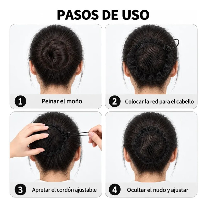 Lthys - 24 Pzs Red Cabello Ballet Con Encaje Elástica